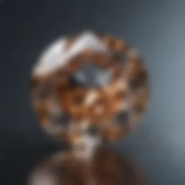 Close-up view of a stunning lab-grown diamond