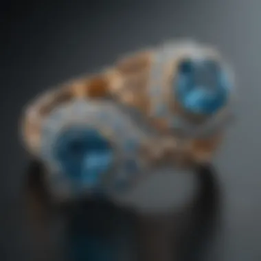 An elegant display of Caribbean blue diamonds in luxury jewelry