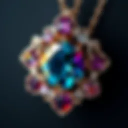 A close-up view of a beautifully crafted gemstone pendant