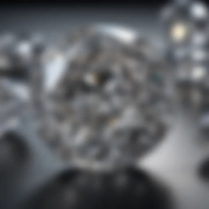 Artistic representation of market trends for moissanite and diamonds