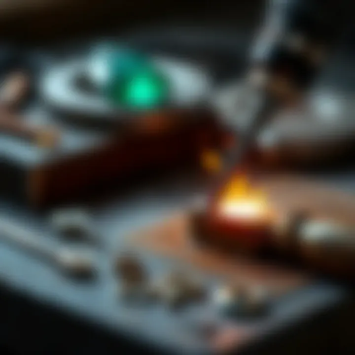 Artisanal tools used in jewelry melting