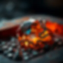 Close-up of molten metal during the jewelry melting process