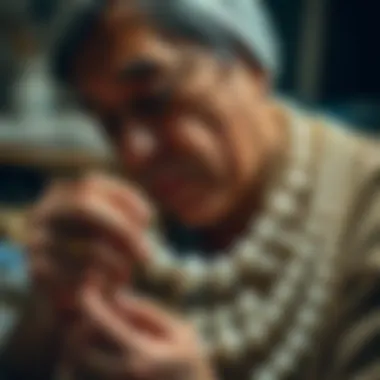 The Craftsmanship Behind Mikimoto Baroque Pearls Artisan at work creating a Mikimoto baroque pearl necklace with intricate designs