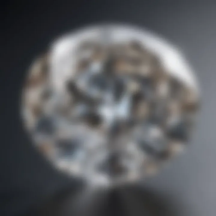 Close-up view of a moissanite gemstone showcasing its brilliance