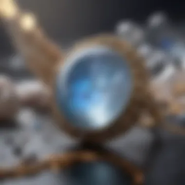 The Healing Essence of Moonstone An artistic representation of moonstone's healing properties and metaphysical attributes.