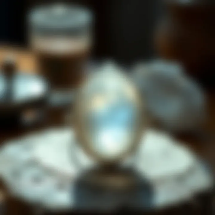 Moonstone in a holistic healing setting