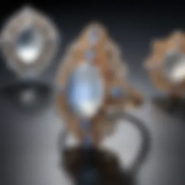 Versatile Jewelry Crafted from Lab Created Moonstone Display of various jewelry pieces made with lab created moonstone, emphasizing its versatility.