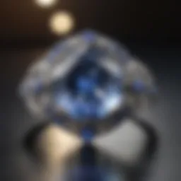 Elegant display of moonstone sapphire engagement ring