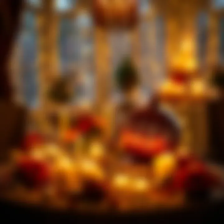 Creative anniversary celebration with decor and candles