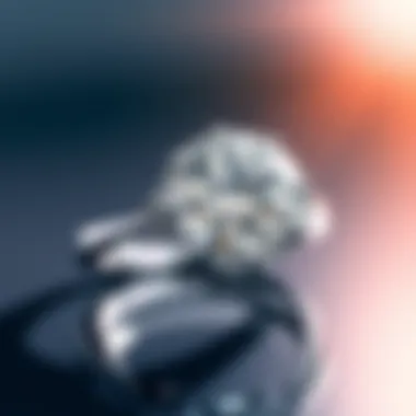 Elegance in Online Diamond Selection A stunning diamond ring displayed elegantly to illustrate online purchasing options.