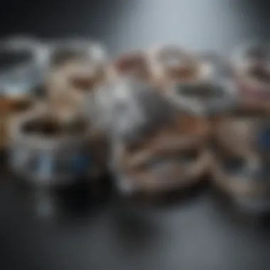 Elegant assortment of wedding rings showcasing different styles and materials