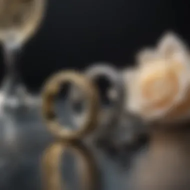 Symbolic representation of love and commitment through wedding rings in a serene setting