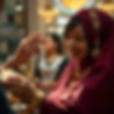 Gold Jewelry Transaction Successful transaction of gold jewelry with cash exchange