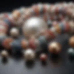 Elegant display of various types of pearls showcasing their unique textures and colors