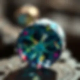 Close-up view of the November birthstone showcasing its intricate patterns