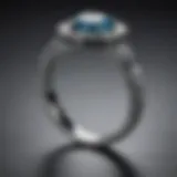 Close-up view of a platinum ring showcasing its luster and craftsmanship