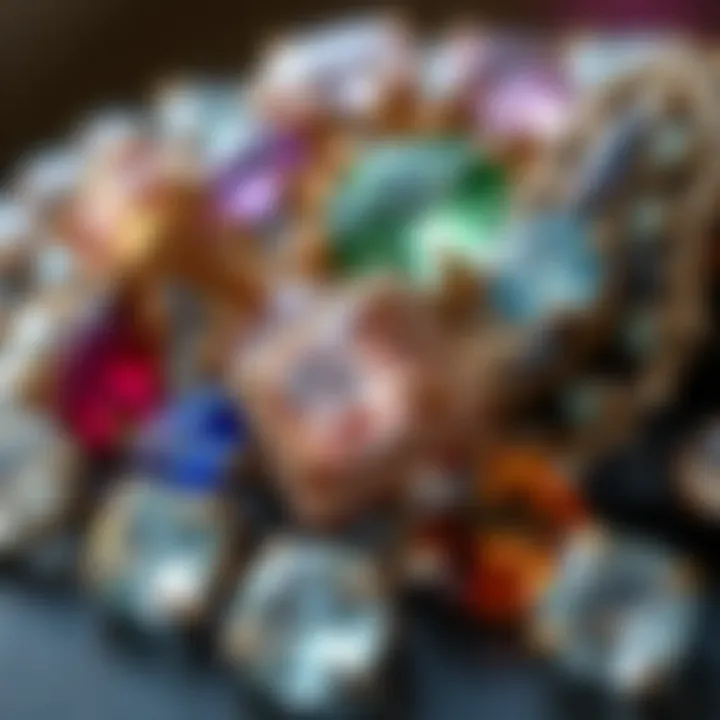 Diversity of Topaz Gems in Jewelry A close-up of various types of topaz gemstones