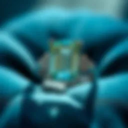 A sparkling topaz ring set against a velvet background