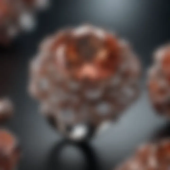 An elegant piece of jewelry featuring rosé diamonds set in intricate designs