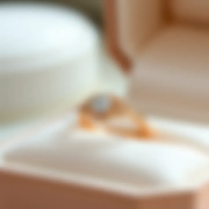 Rose Gold Ring on Jewelry Box Rose gold anniversary ring displayed on a jewelry box