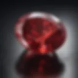 A close-up of a vibrant red ruby showcasing its clarity and brilliance