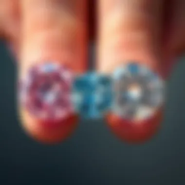 Close-up of sapphire and diamond showing clarity and brilliance