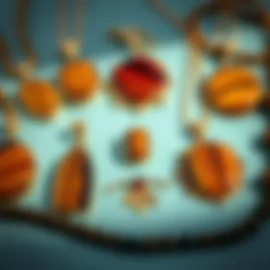 Diverse Designs of Tiger Eye Jewelry A beautifully arranged selection of tiger eye jewelry pieces, illustrating various designs and styles.