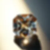 Brilliant cut gemstone reflecting light