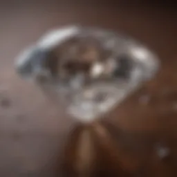 Close-up of a sparkling diamond on a velvet surface