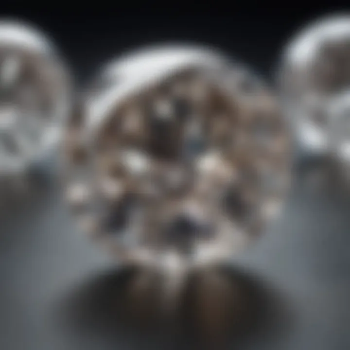 Close-up view of synthetic diamonds showcasing their clarity