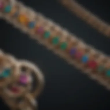 Detailed view of various jewelry chain types