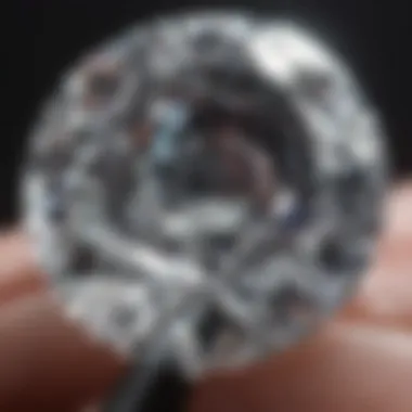 Magnified view of diamond clarity