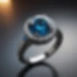 A close-up of a blue fire diamond ring showcasing its vibrant hue and brilliance