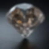 A close-up of a shimmering lab-grown diamond reflecting light