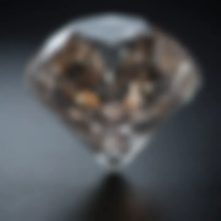 A close-up of a shimmering lab-grown diamond reflecting light