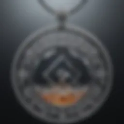 A close-up view of a floating diamond pendant showcasing its intricate design and brilliance.