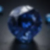 A stunning close-up of a Thai sapphire showcasing its deep blue hue and brilliant cut.