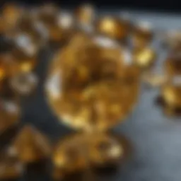 A stunning vivid yellow gemstone reflecting light