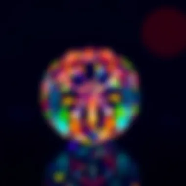 Diamond Fluorescence Under UV Light Close-up view of a diamond exhibiting fluorescence under UV light