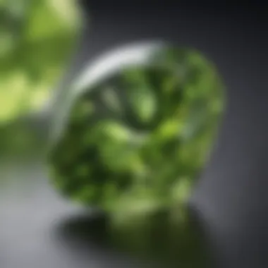 Polished Peridot Gemstone Close-up of polished peridot gemstone showcasing its vibrant green color