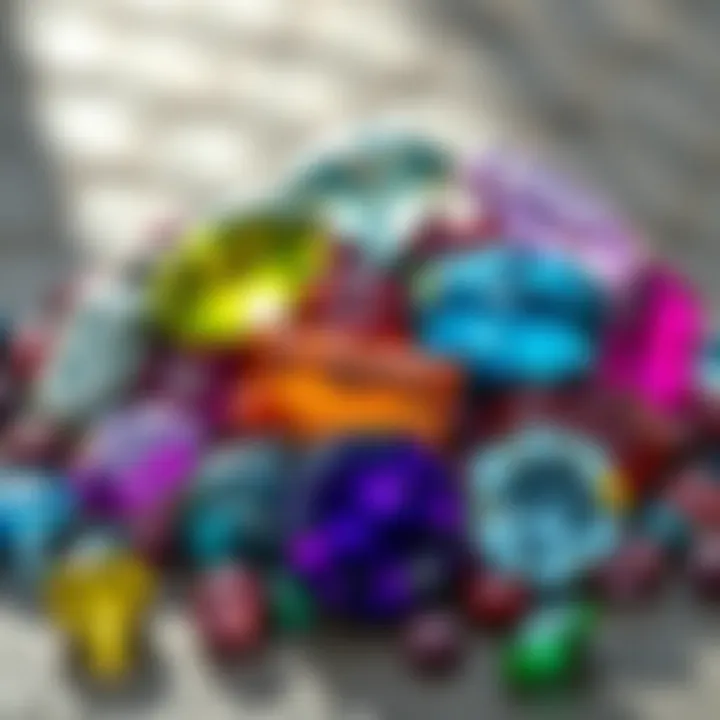 Cultural Significance of June Gemstones An artistic arrangement of various gemstones representing their cultural significance.