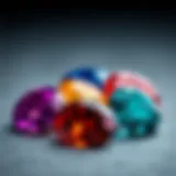 Vibrant Colors of June Birthstones A vivid display of June birthstones showcasing their unique colors and textures.