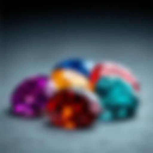 Vibrant Colors of June Birthstones A vivid display of June birthstones showcasing their unique colors and textures.
