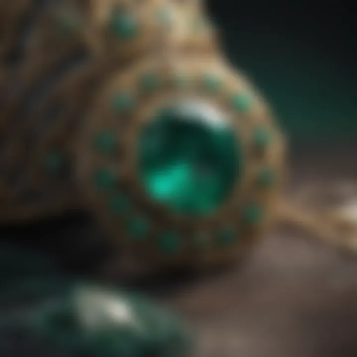 A historical depiction of emeralds in ancient civilizations, illustrating their cultural significance