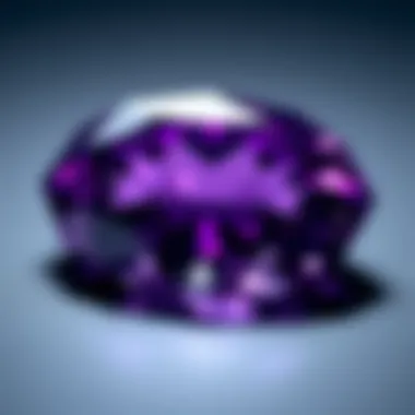 A close-up of a stunning amethyst gemstone, highlighting its clarity and rich purple hue.