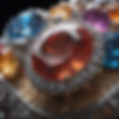 Detailed View of a Unique Birthstone Close-up of a birthstone with intricate details showcasing its unique characteristics.