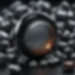 Polished hematite stone showcasing its metallic luster