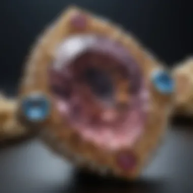 Artistic Jewelry Featuring Stones and Crystals A beautifully crafted piece of jewelry highlighting the artistic use of stones and crystals