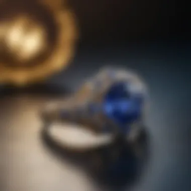 Elegant Sapphire Ring An elegant sapphire ring set against a luxurious background