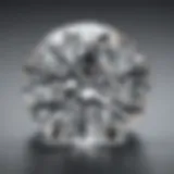 An exquisite close-up of a round brilliant cut diamond showcasing its facets and brilliance.